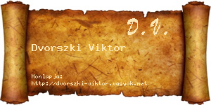 Dvorszki Viktor névjegykártya